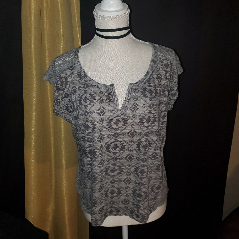 Gray Tribal Top